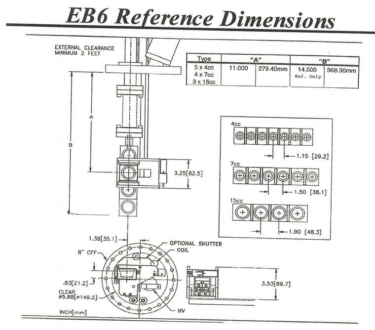EB6 dimensioned general-arrangement drawing — EB Sources