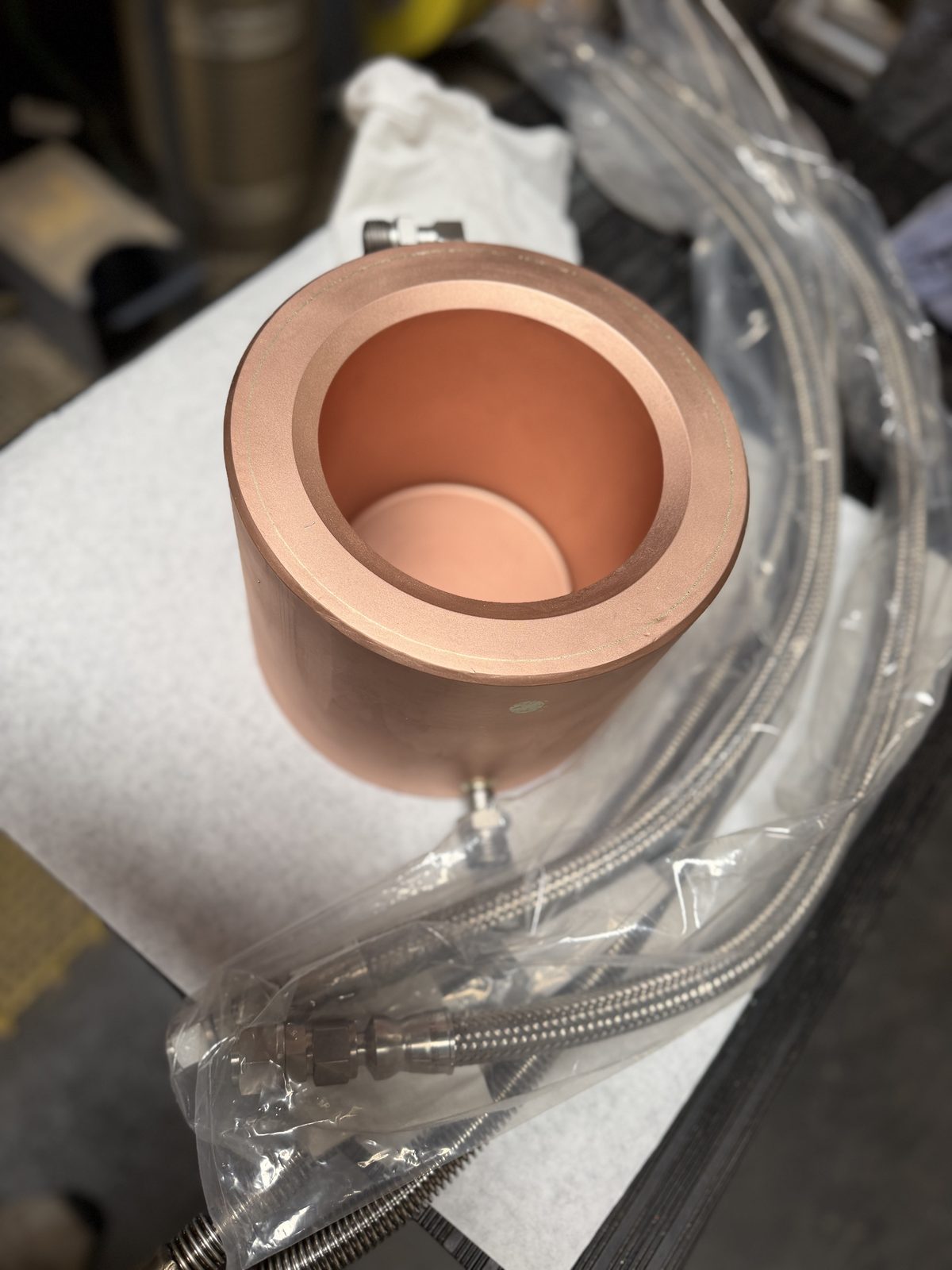 Crucible — machined in-house — EB Sources